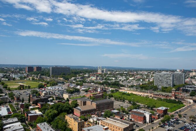 An aerial view of Newark, NJ.